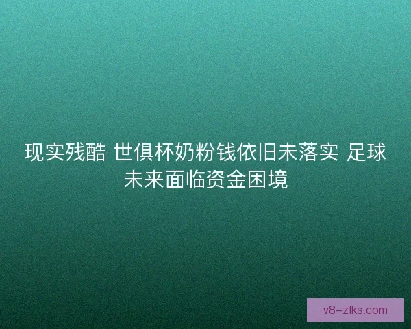 现实残酷 世俱杯奶粉钱依旧未落实 足球未来面临资金困境 现实残酷 世俱杯奶粉钱依旧未落实 足球未来面临资金困境